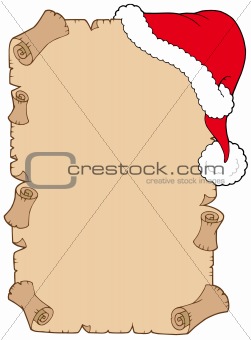 Parchment with Christmas hat