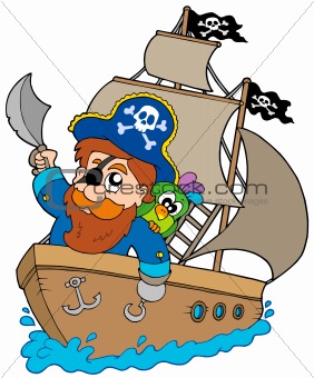Pirate sailing on ship