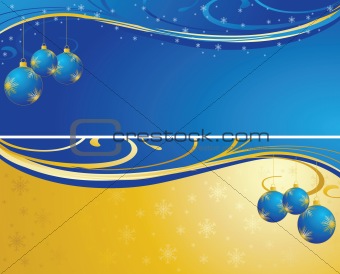 Christmas background blue and gold