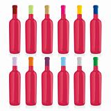 fully editable vector illustration of isolated wine bottles