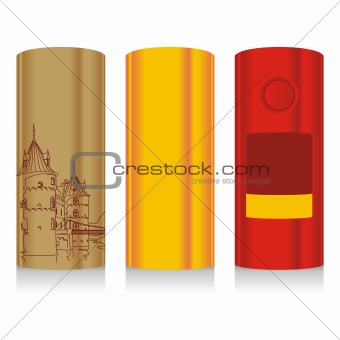 fully editable vector illustration of isolated whiskey boxes