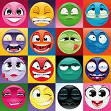 Group of expression with background.