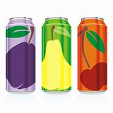isolated juice cans