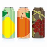 isolated juice cans