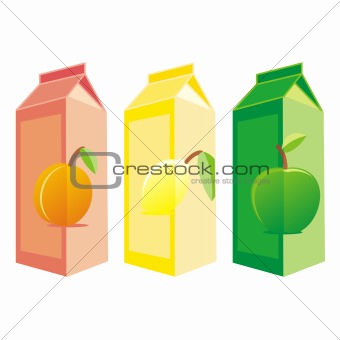 isolated juice carton boxes