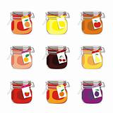 fully editable vector isolated jam jars set ready to use