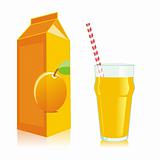 fully editable vector illustration of isolated juice boxes and glasses