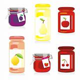 fully editable vector isolated jam jars set ready to use