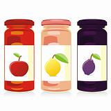 fully editable vector illustration of isolated jam jars set