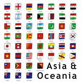 fully editable vector isolated asian flags