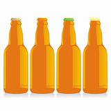 fully editable vector isolated bottles of different types of beer