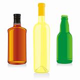 fully editable vector isolated alcohol bottles