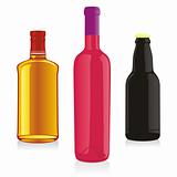 fully editable vector isolated alcohol bottles