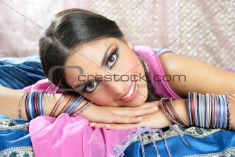 Beautiful indian brunette woman portrait