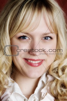 Portrait of the smiling blonde