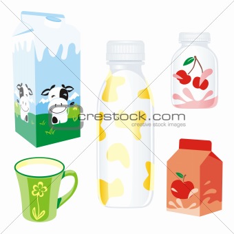 fully editable isolated dairy products