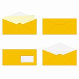 vector editable isolated colored envelopes
