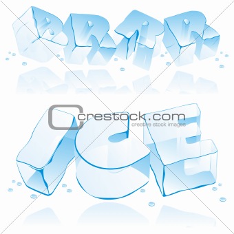 fully editable isolated vector ice letters