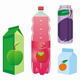fully editable isolated fruit juice recipients