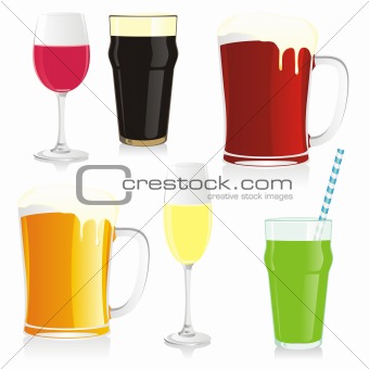 fully editable isolated glasses