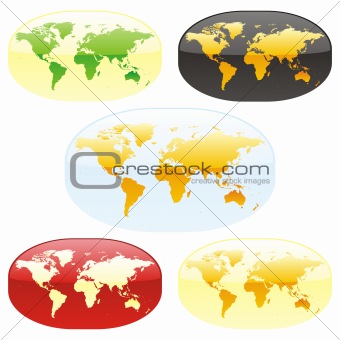 vector editable colored world maps