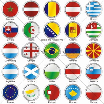 fully editable vector isolated flags