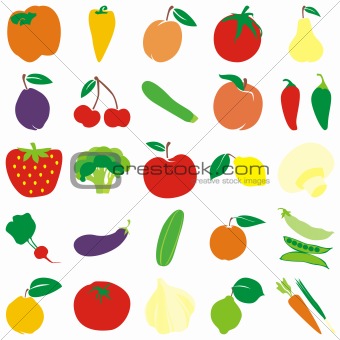 fully editable vector fruits and vegetables with details ready to use