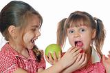 kids playing with apples