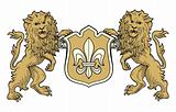 Coat of arms lions vector