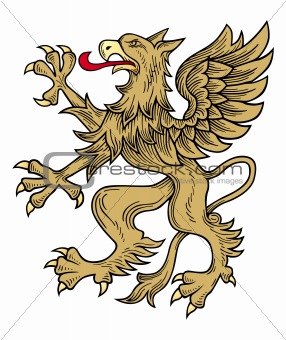 Gold griffin vector