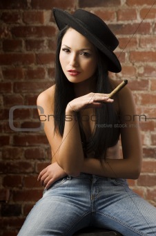chinese woman with cigar