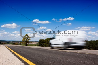 Van in the road