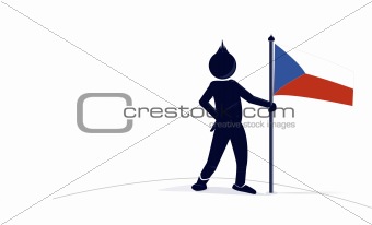 character with a czech flag