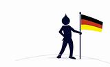 character with a german flag