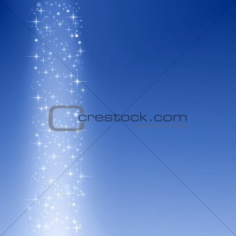 Festive blue background with stars