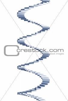 isolated 3d spiral staircase