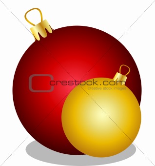red and golden christmas balls