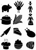 Thanksgiving Icons - Black and White