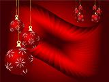 An abstract Christmas vector illustration with red baubles