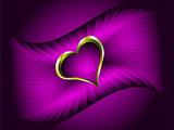 Purple and Gold Hearts Valentines Background