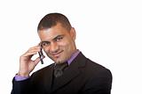 Business man makes telephone call
