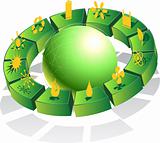 3D Eco Friendly Green Globe