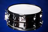 Black snare Drum Isolated On Blue