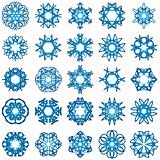 Set of 25 a six-rays crystal gradient snowflakes.