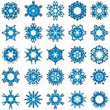 Set of 25 a six-rays crystal gradient snowflakes.