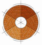 abstract architectural brick circle symbol
