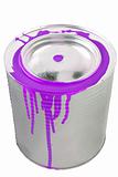  Tin of a violet paint. Isolated over white