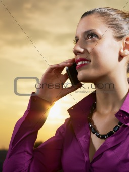 woman talking on phone