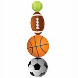 Football, volleyball, tennis and Rugby football balls.Vector ill