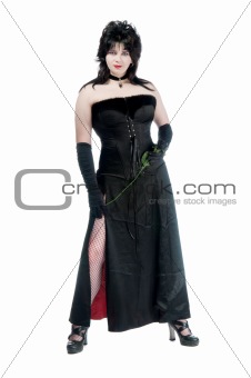 Isolated goth woman